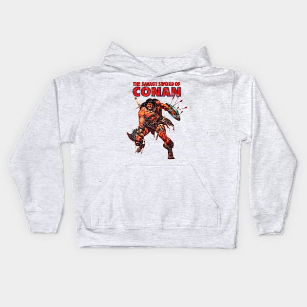 Savage sword (Distressed) Kids Hoodie by OniSide